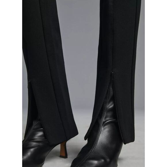 MAEVE Black Flare Leg Ankle Zip Pants Womens 8 Legging Dressy Business Sleek NWT - Picture 4 of 14